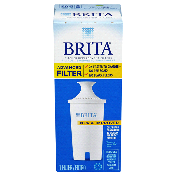 slide 1 of 1, Brita Water Filter Pitcher Replacement Filter with Hang Tab, 1 ct