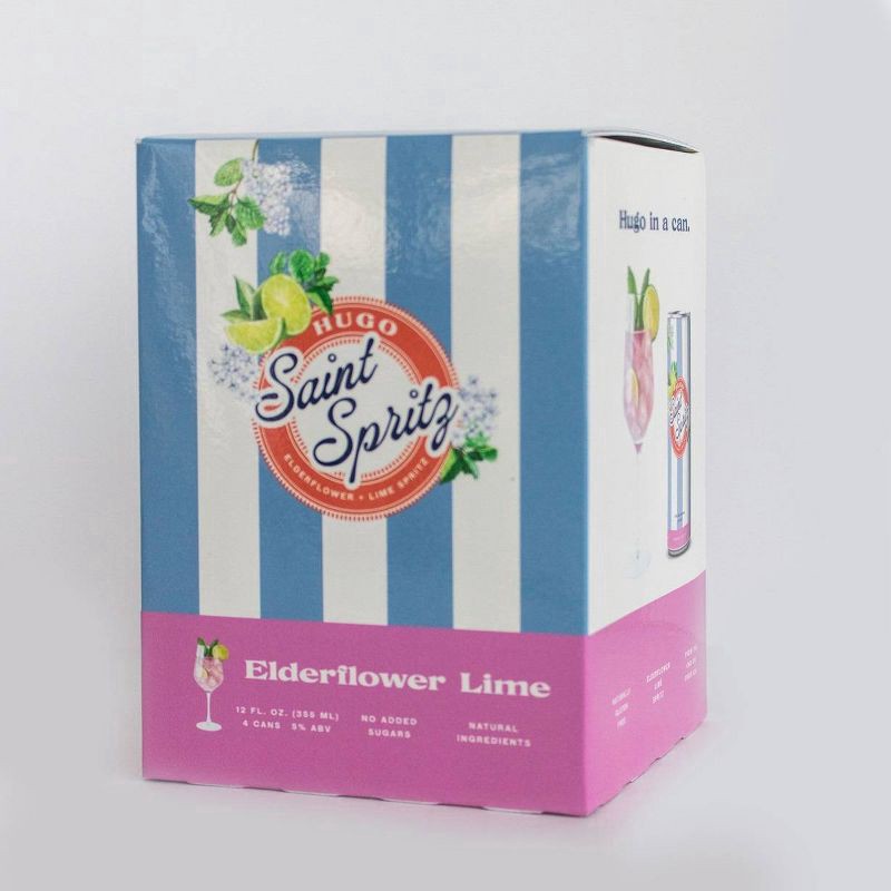 slide 5 of 5, Saint Spritz Elderflower Lime Wine Spritz 4 - 12 fl oz Cans, 4 ct