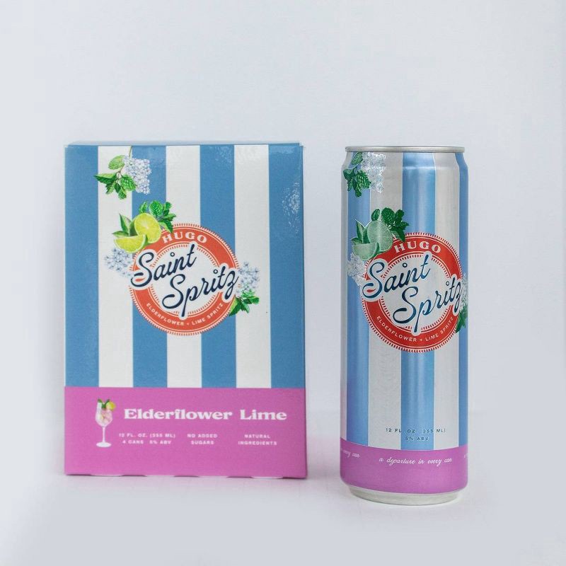slide 1 of 5, Saint Spritz Elderflower Lime Wine Spritz 4 - 12 fl oz Cans, 4 ct