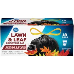 Kroger 39 Gallon Lawn Leaf Drawstring Bags