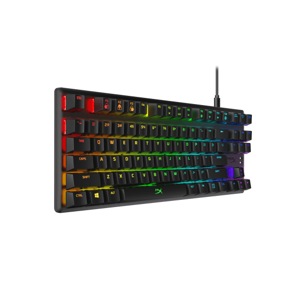 slide 4 of 5, Hp Hyperx Alloy Origins Core Mechanical Gaming Keyboard, Hx Aqua (Us Layout), Full Size, Black, 4P5P1Aa#Aba, 1 ct