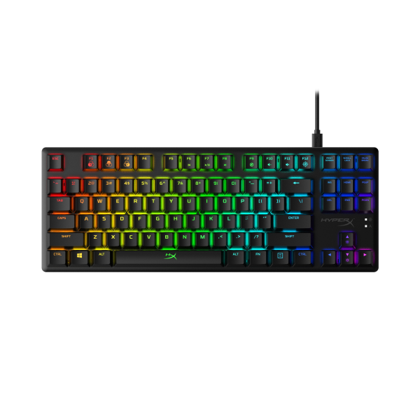 slide 1 of 5, Hp Hyperx Alloy Origins Core Mechanical Gaming Keyboard, Hx Aqua (Us Layout), Full Size, Black, 4P5P1Aa#Aba, 1 ct