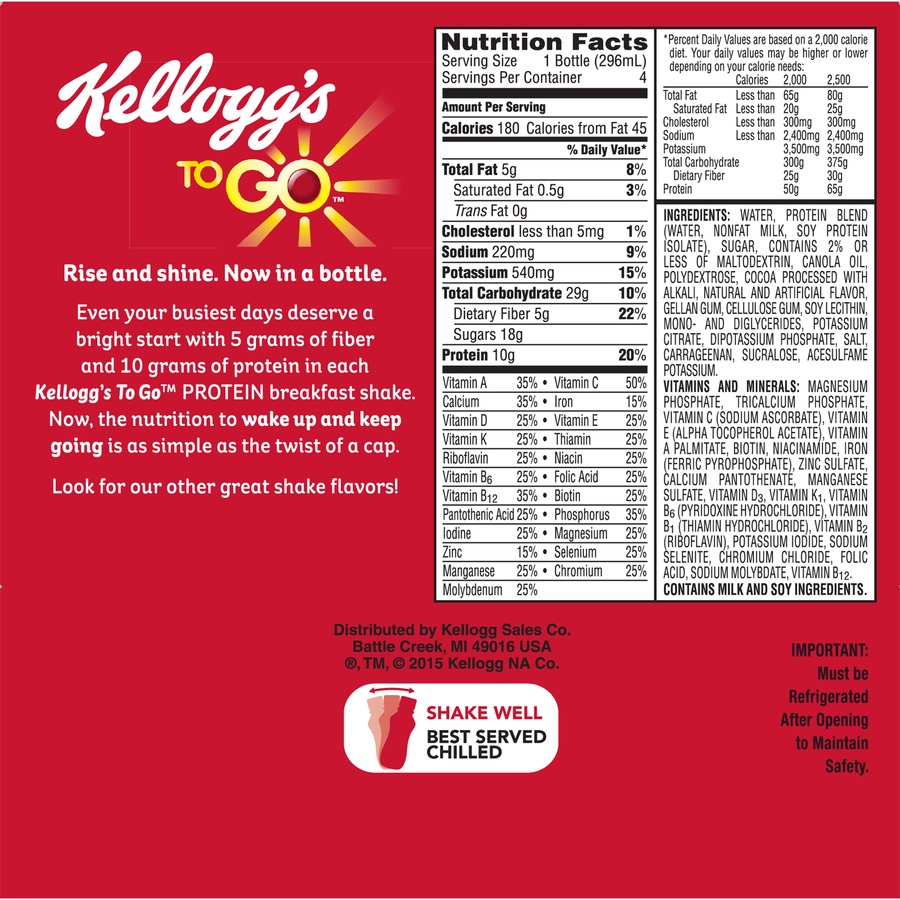 slide 3 of 5, Kellogg's Breakfast Shake 4 ea, 4 ct