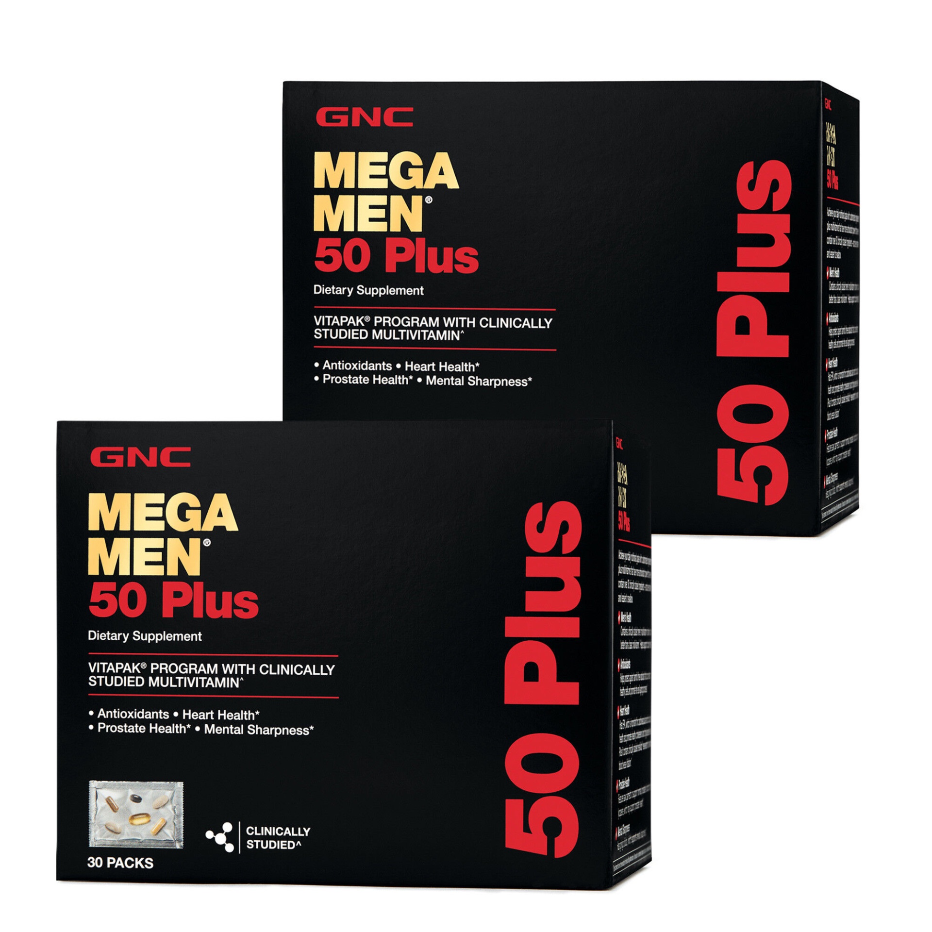 slide 1 of 1, GNC Mega Men 50 Plus Vitapak Program - Twin Pack, 1 ct