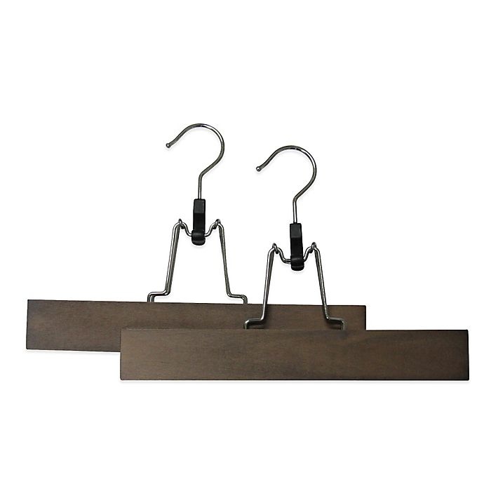 slide 1 of 1, Refined Closet Pant Gripper Hanger - Walnut, 2 ct