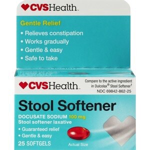 slide 1 of 1, CVS Health Stool Softener Softgels, 100 Mg, 25 Ct, 1 ct