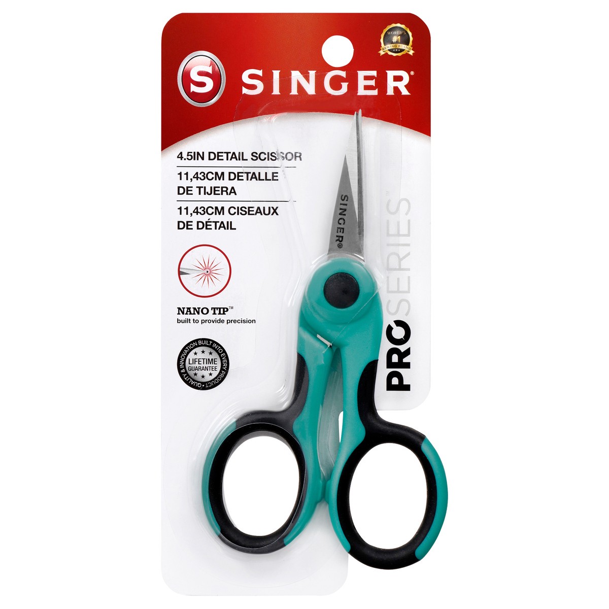 slide 1 of 2, SINGER ProSeries™ 4.5" Detail Scissors with Comfort Grip and NANO Tip™, 1 ct