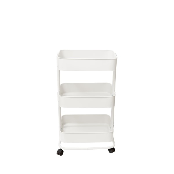 slide 1 of 3, We R Memory Keepers 3-Tier Steel Rolling Storage Cart, Off White, 1 ct