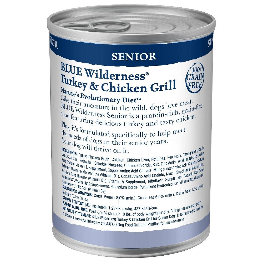 slide 2 of 2, Blue Wilderness Turkey & Chicken Grill Wet Senior Dog Food, 12.5 oz