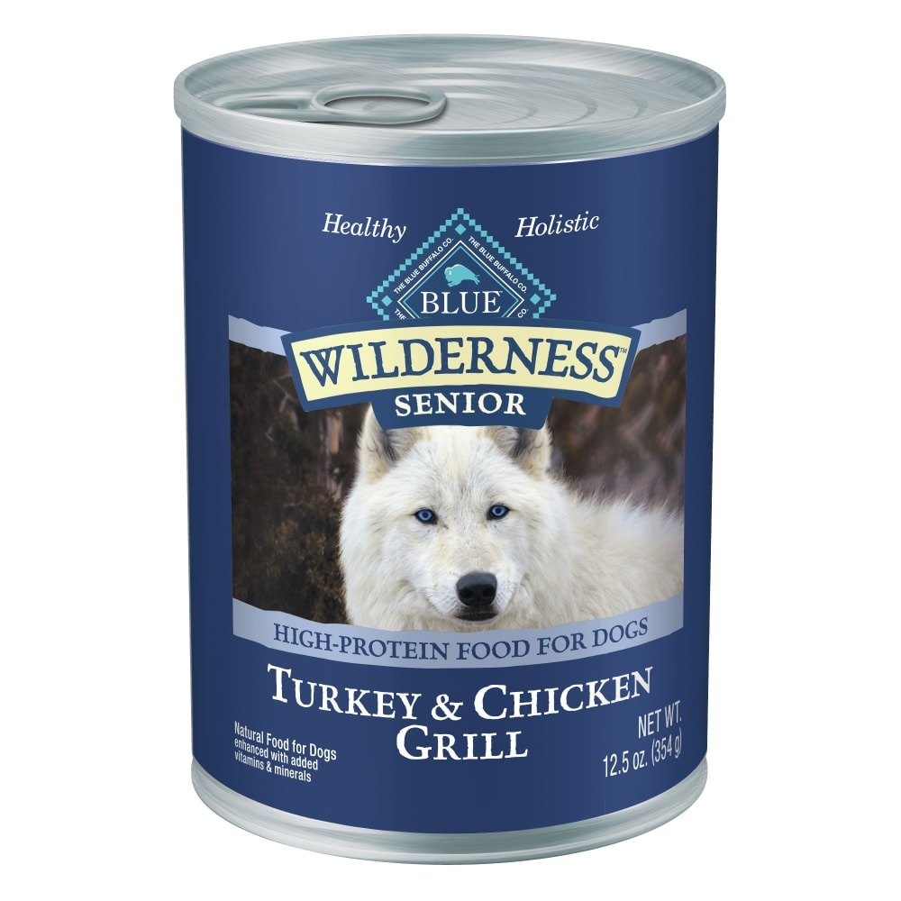 slide 1 of 2, Blue Wilderness Turkey & Chicken Grill Wet Senior Dog Food, 12.5 oz