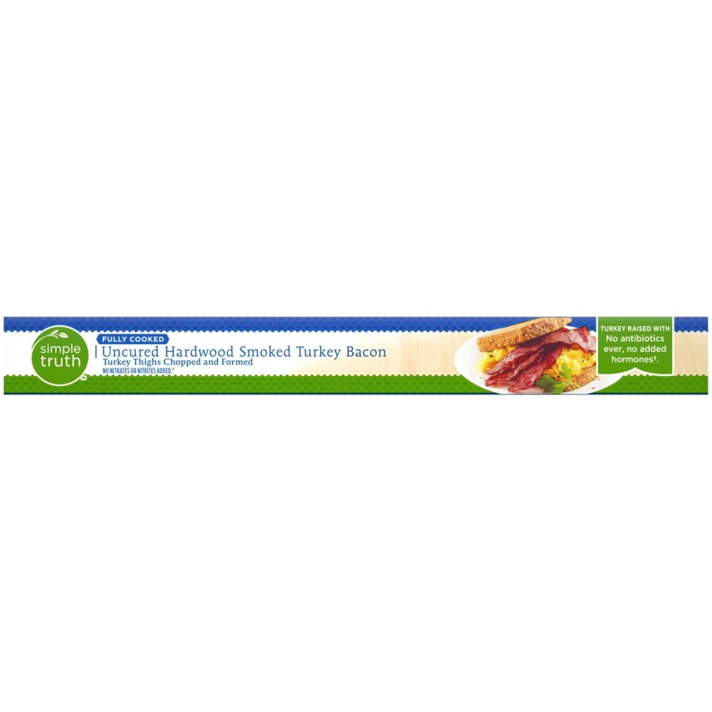 slide 2 of 5, Simple Truth Fully Cooked Uncured Hardwood Smoked Turkey Bacon, 2.14 oz