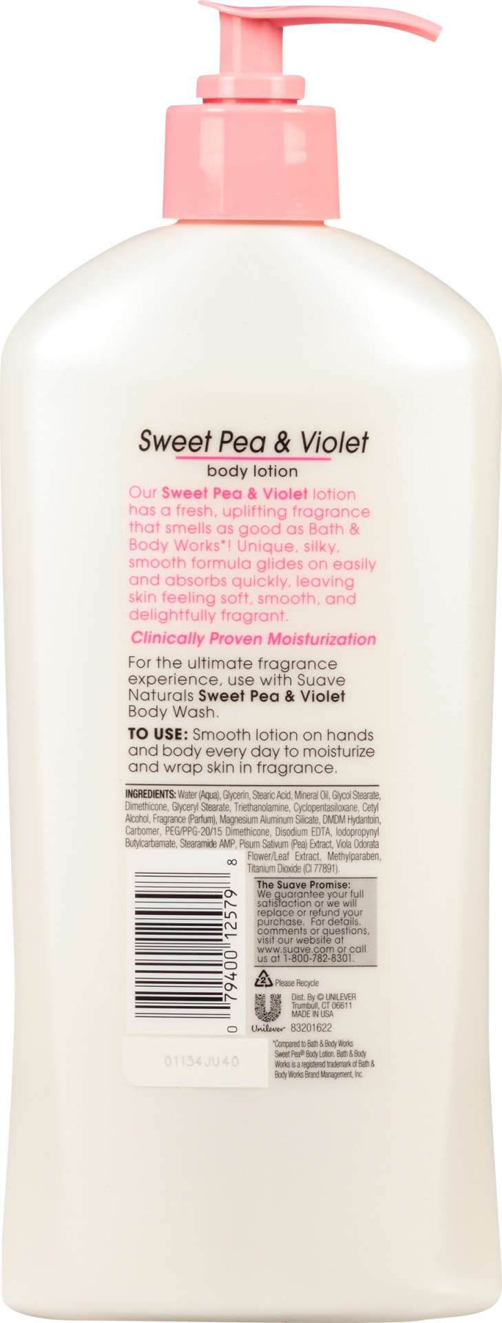 slide 6 of 7, Suave Body Lotion, Sweet Pea & Violet, 18 fl oz