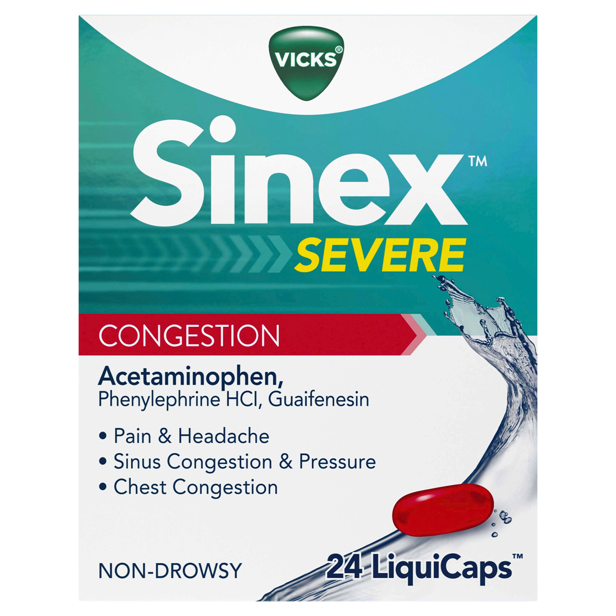 slide 2 of 3, Sinex Severe Congestion Liqucap, 24 ct