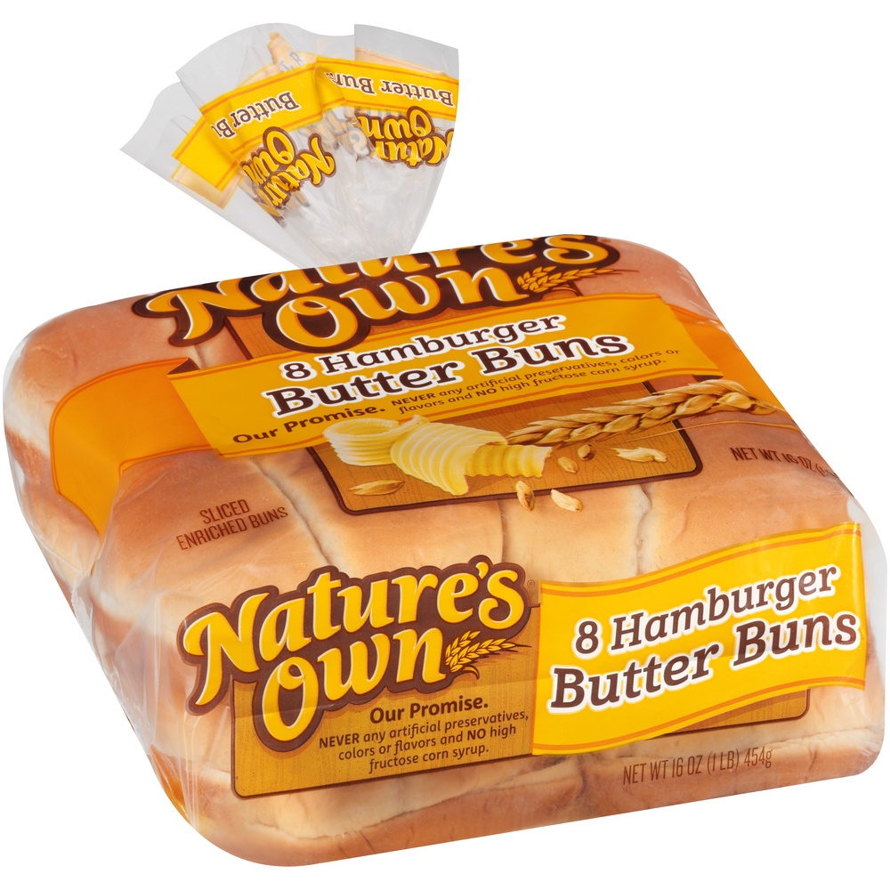slide 2 of 8, Nature's Own Butter Hamburger Buns 8 ea, 8 ct