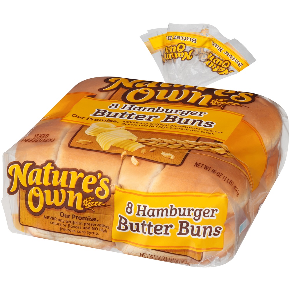 slide 3 of 8, Nature's Own Butter Hamburger Buns 8 ea, 8 ct