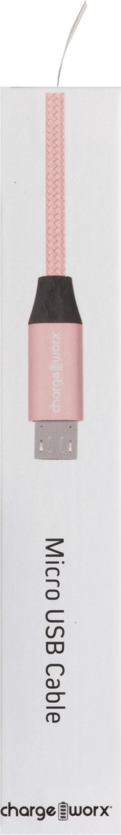 slide 9 of 9, Chargeworx Blush Micro USB Connector Cable, 6 ft