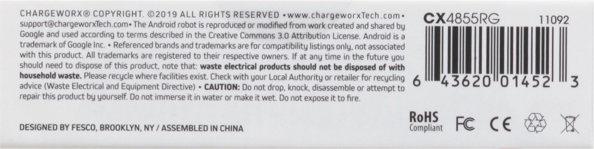 slide 2 of 9, Chargeworx Blush Micro USB Connector Cable, 6 ft