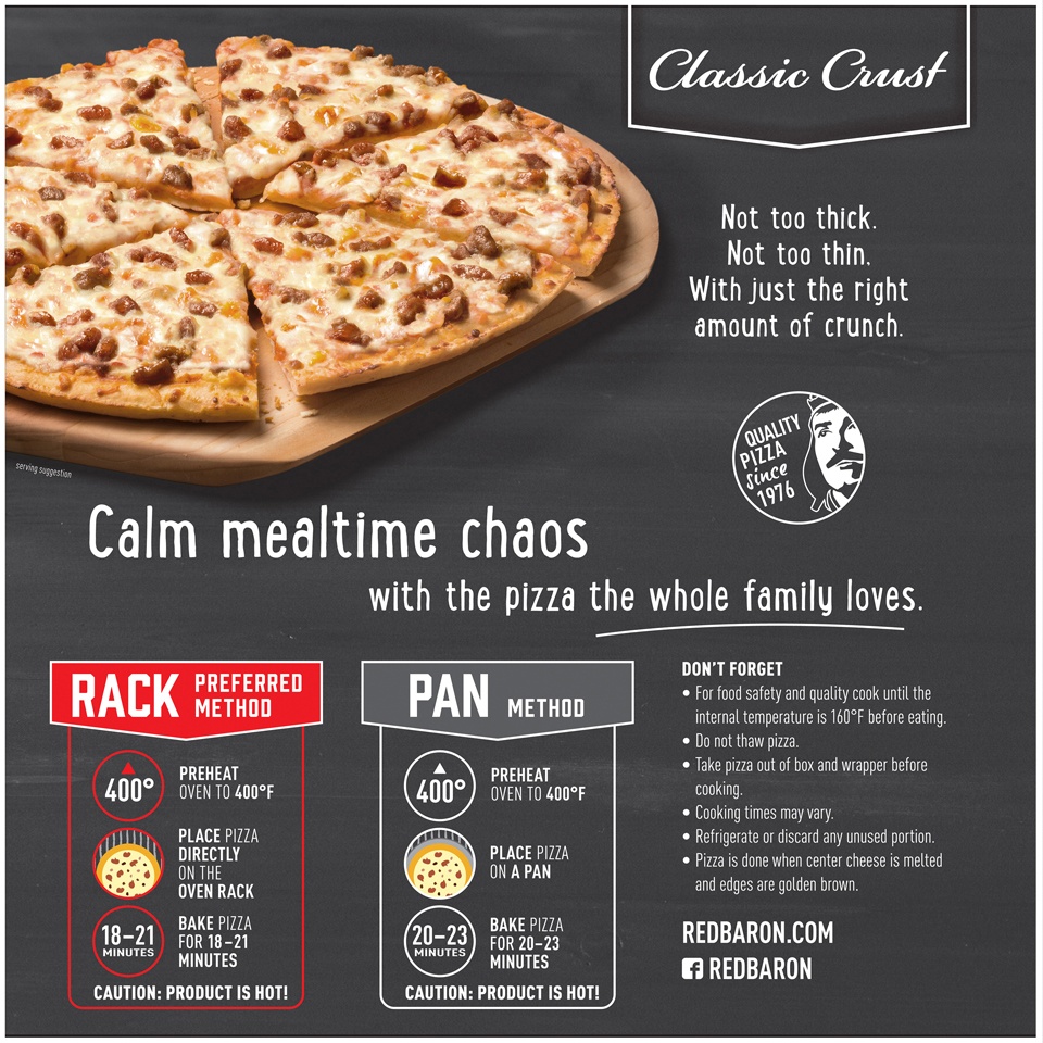 slide 7 of 9, Red Baron Classic Crust Hamburger Pizza, 21.95 oz