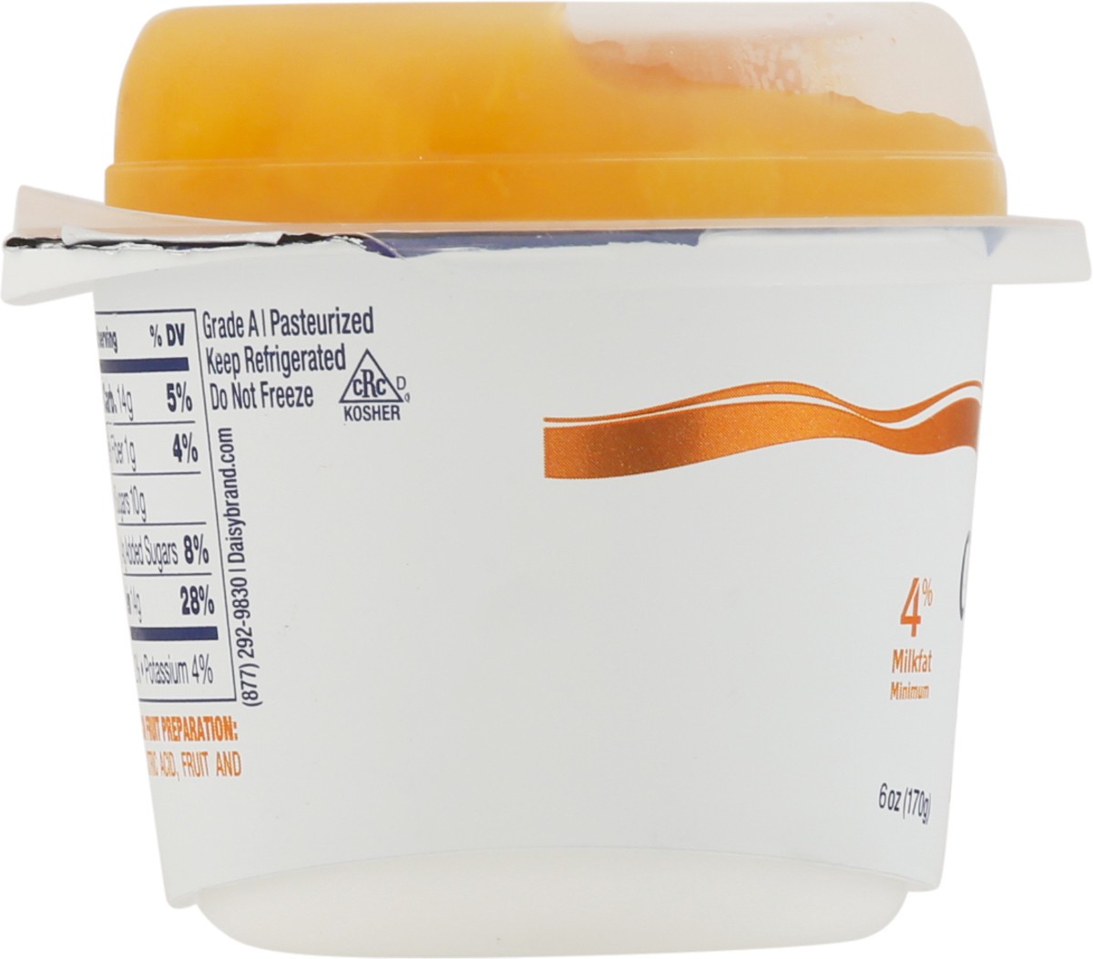 slide 9 of 9, Daisy Cottage Cheese, with Peaches, 4% Milkfat Minimum, 6 oz