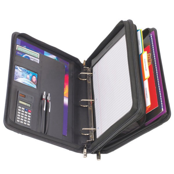 slide 2 of 2, Samsonite Vinyl 3-Ring Padfolio with Handles And Shoulder Strap, Black, 1 ct