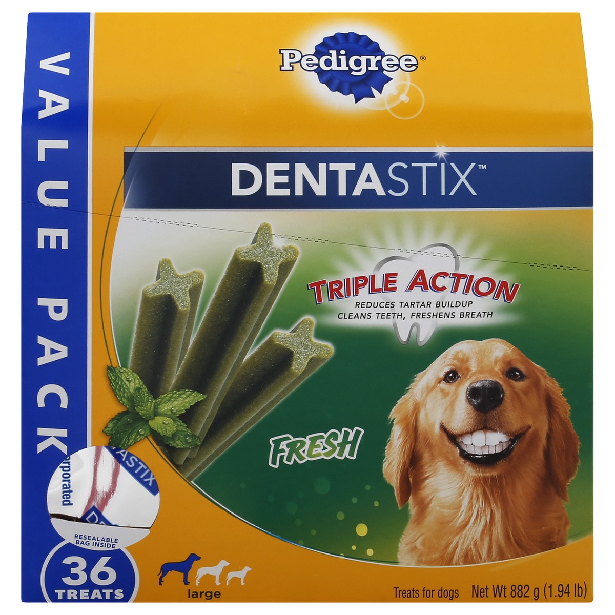 slide 1 of 9, Dentastix Fresh Large Dental Chicken Dental Dog Treats - 36ct, 36 ct