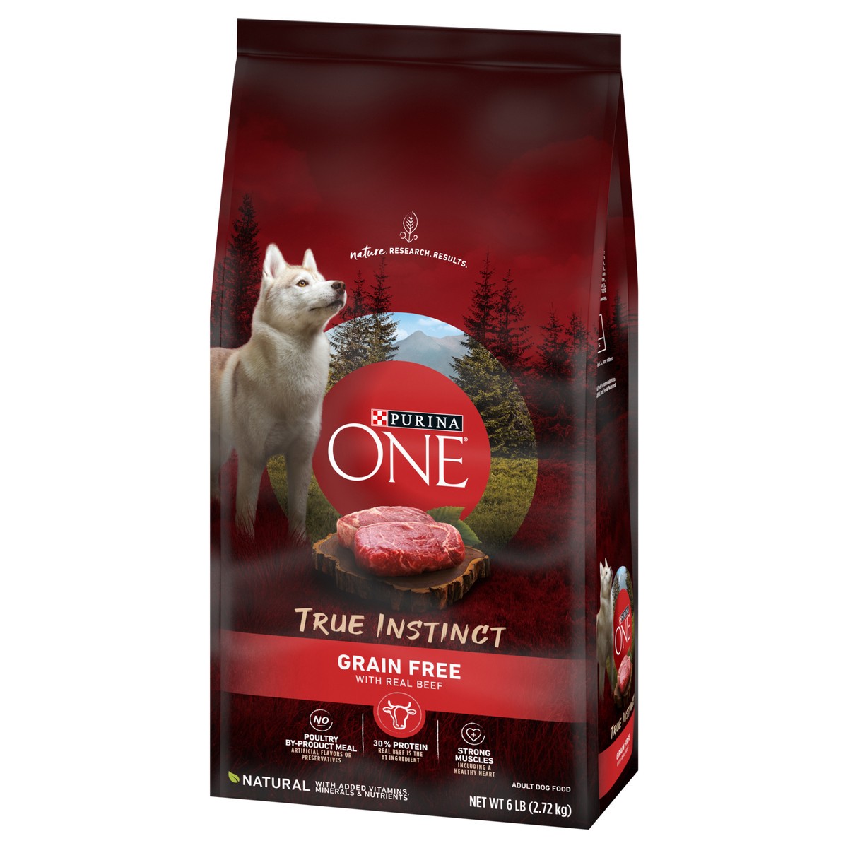 slide 7 of 9, ONE Purina ONE Grain Free Natural High Protein Dry Dog Food Formula True Instinct with Real Beef with Added Vitamins, Minerals and Nutrients, 6 lb