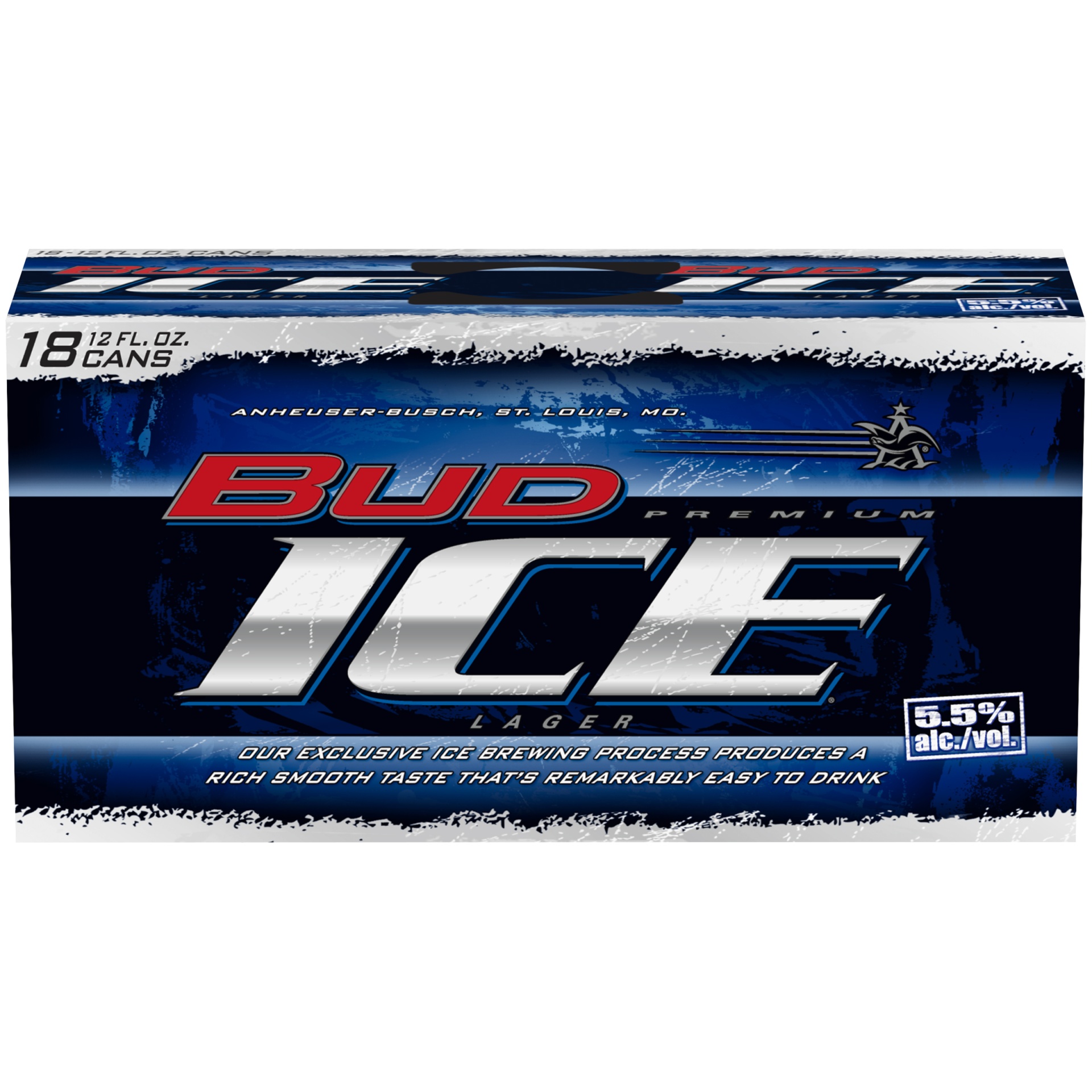 slide 1 of 1, Bud Ice Beer, 5.5% ABV, 18 ct; 12 fl oz