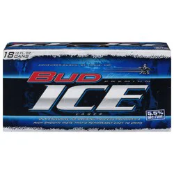 Bud Ice Premium Lager Beer 18 Pack 12 fl oz Cans