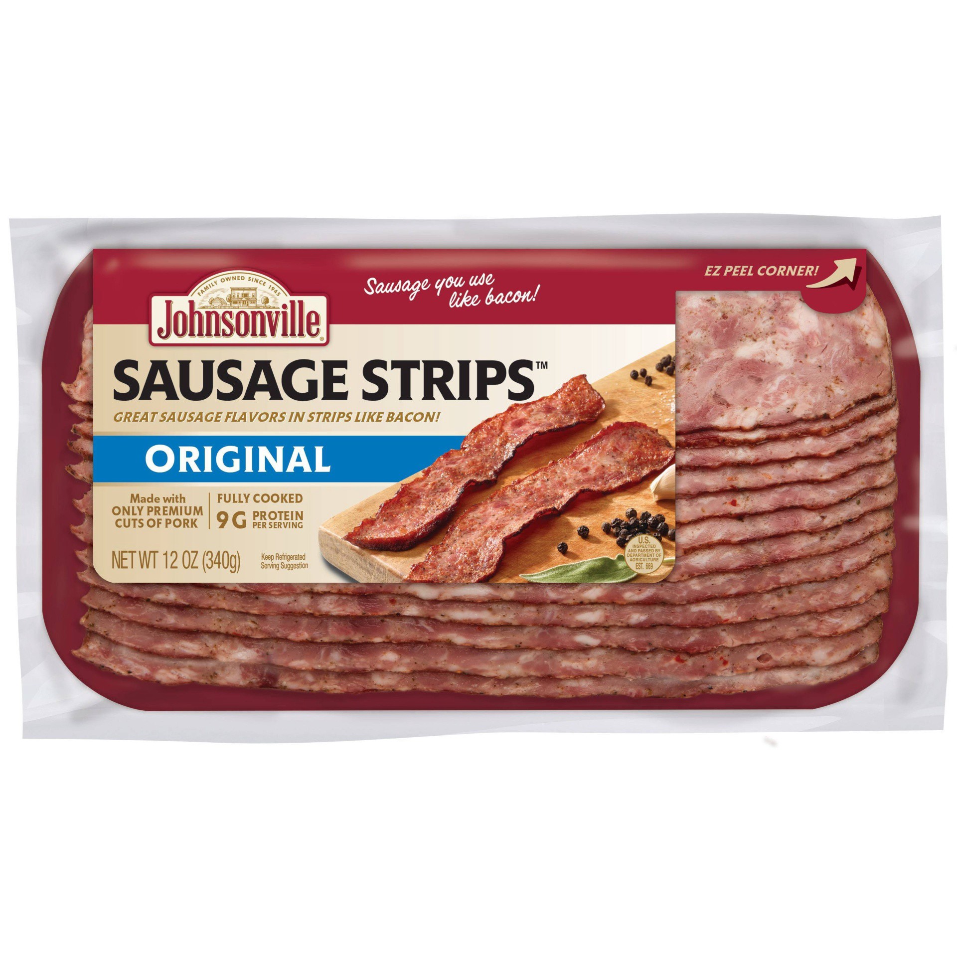 slide 1 of 9, Johnsonville Original Sausage Strips 12 oz, 12 oz