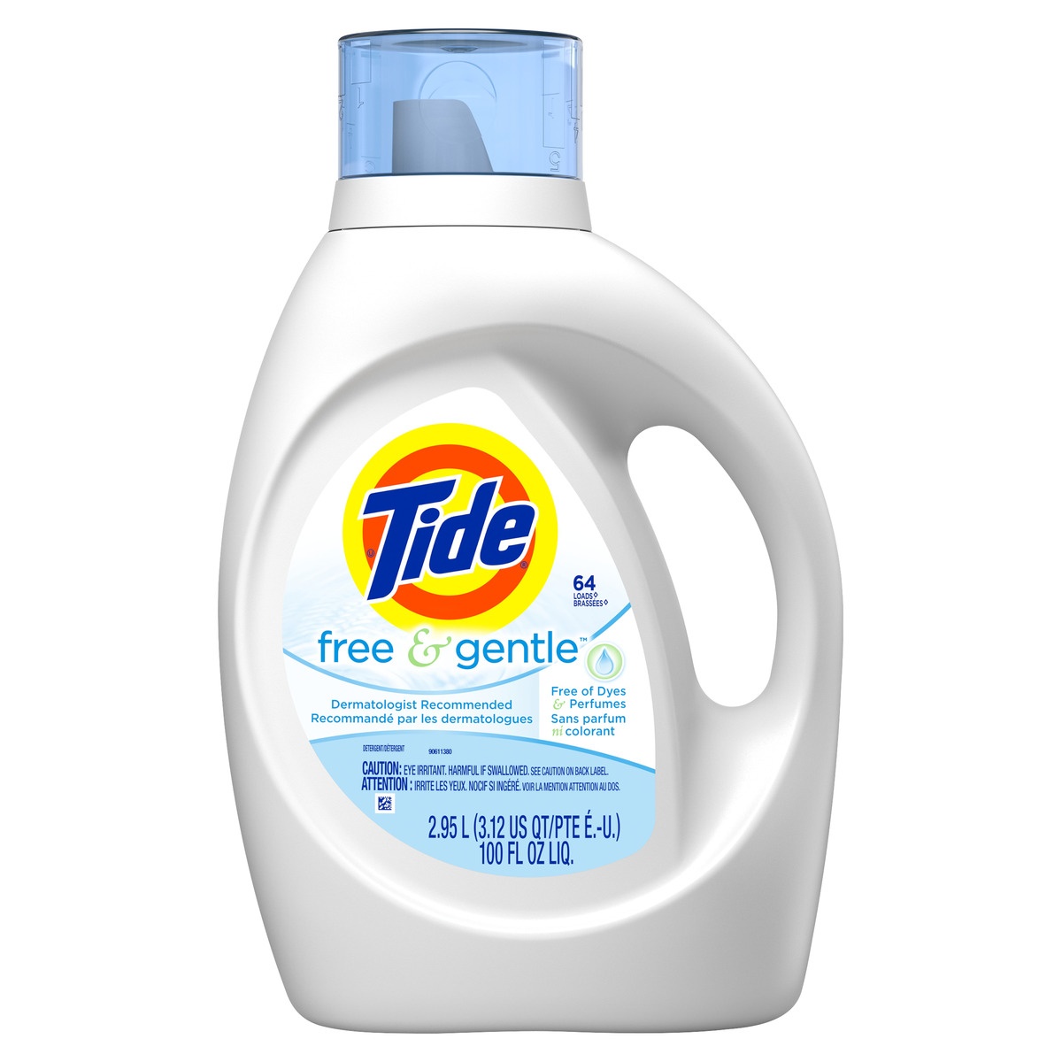 slide 1 of 5, Tide Free & Gentle Liquid Laundry Detergent, 100 fl oz