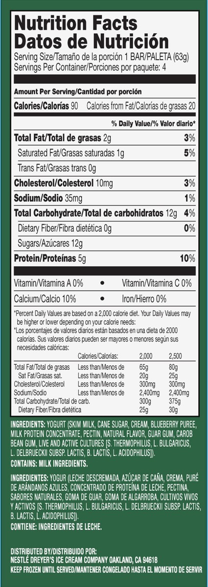 slide 3 of 6, Nestlé Outshine Blueberry Yogurt Bars, 4 ct