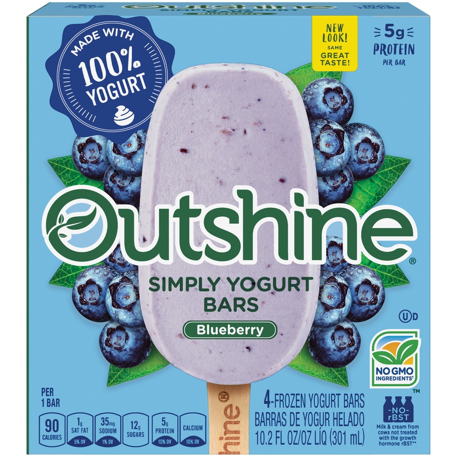 slide 1 of 6, Nestlé Outshine Blueberry Yogurt Bars, 4 ct