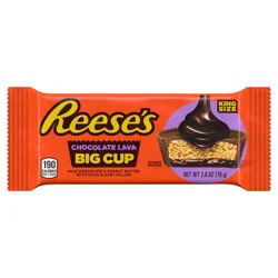 Reese's Big Cup Chocolate Lava Milk Chocolate King Size Peanut Butter Cups, Candy Pack, 2.8 oz