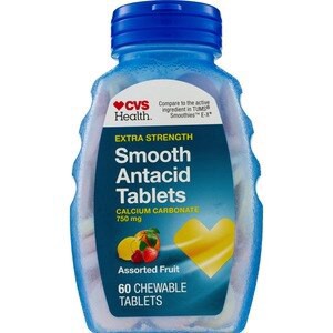 slide 1 of 1, CVS Health Extra Strength Smooth Antacid Tablets, Assorted Fruit, 60 Ct, 1 ct