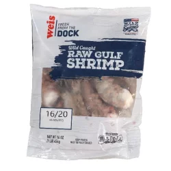 Weis Fresh from the Dock Extra Jumbo Gulf Shrimp 16/20 Count, Wild Caught, Raw