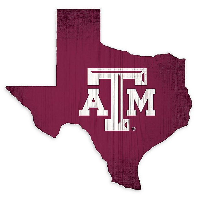 slide 1 of 1, NCAA Texas A&M University Team Color Logo State Sign, 1 ct