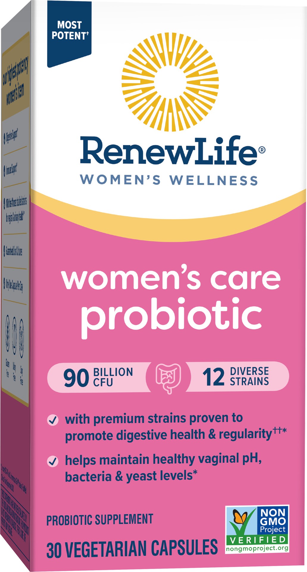 slide 4 of 5, Renew Life Women's Probiotic Supplement, 30 Vegetarian Capsules, 90 Billion CFU, 1 ct