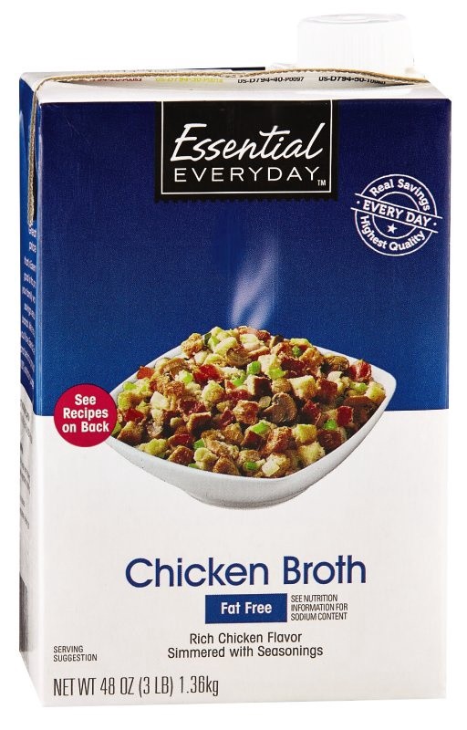 slide 1 of 1, Essential Everyday Aseptic Chicken Broth, 48 oz