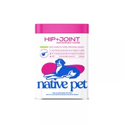 Native Pet Hip And Joint Advanced Care Powder Supplement For Dogs, 6.3 oz