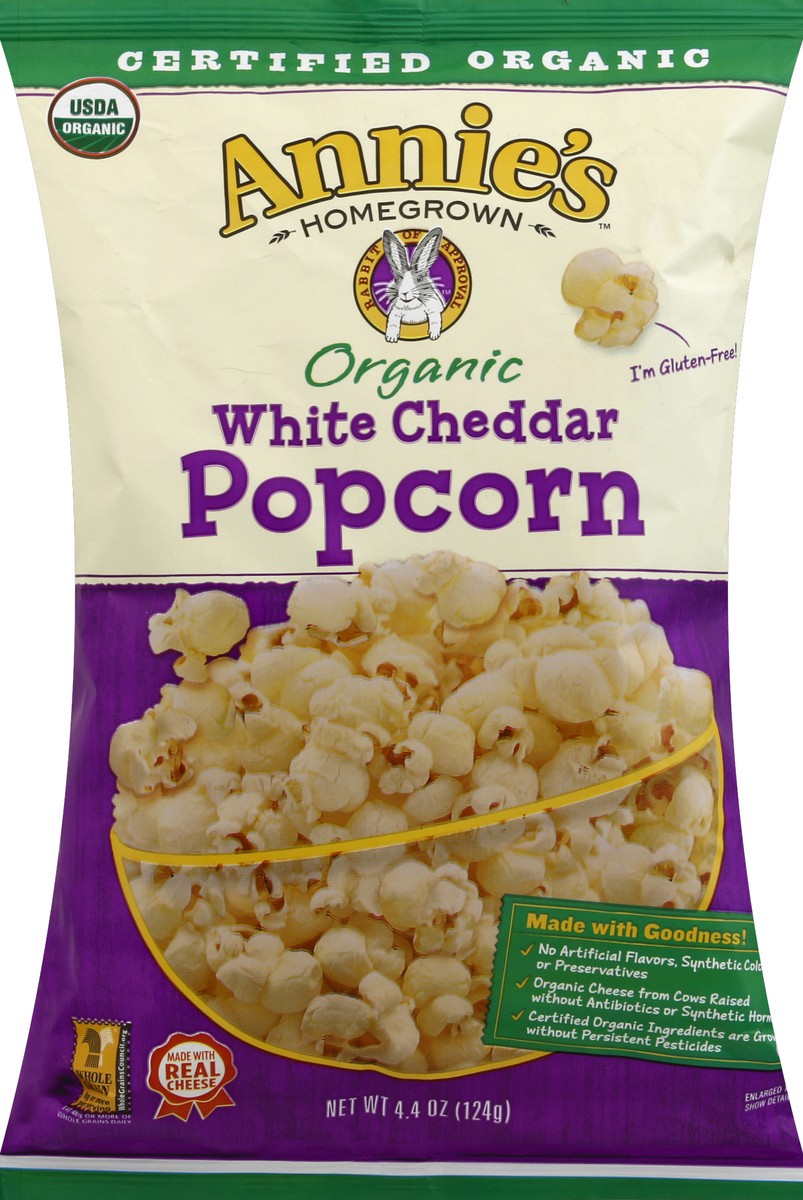 slide 5 of 5, Annie's Homegrown White Cheddar Popcorn, 4.4 oz