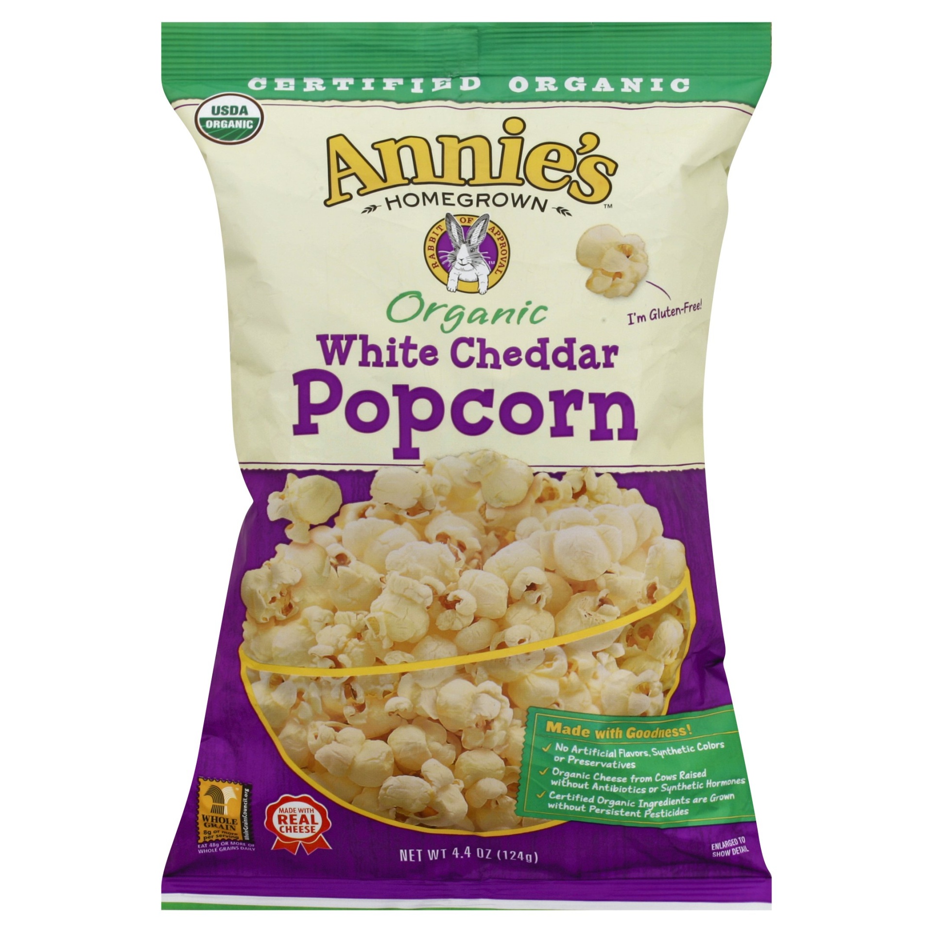 slide 1 of 5, Annie's Homegrown White Cheddar Popcorn, 4.4 oz