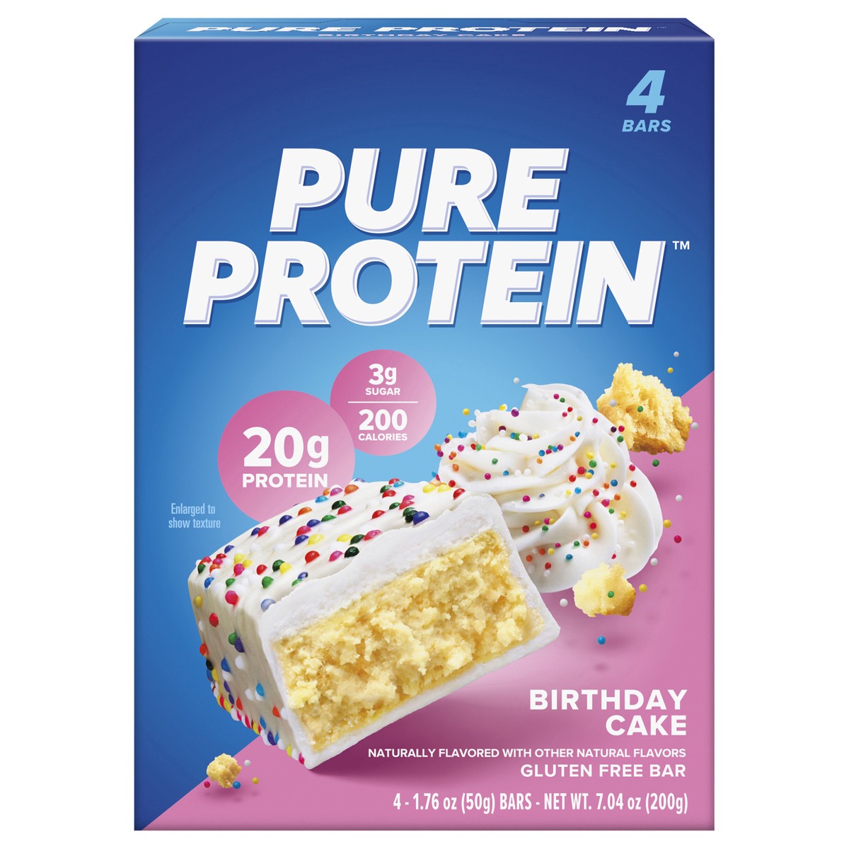 slide 1 of 13, Pure Protein Bars, Birthday Cake, 20 g Protein, 1.76 oz, 4 ct, 4 ct