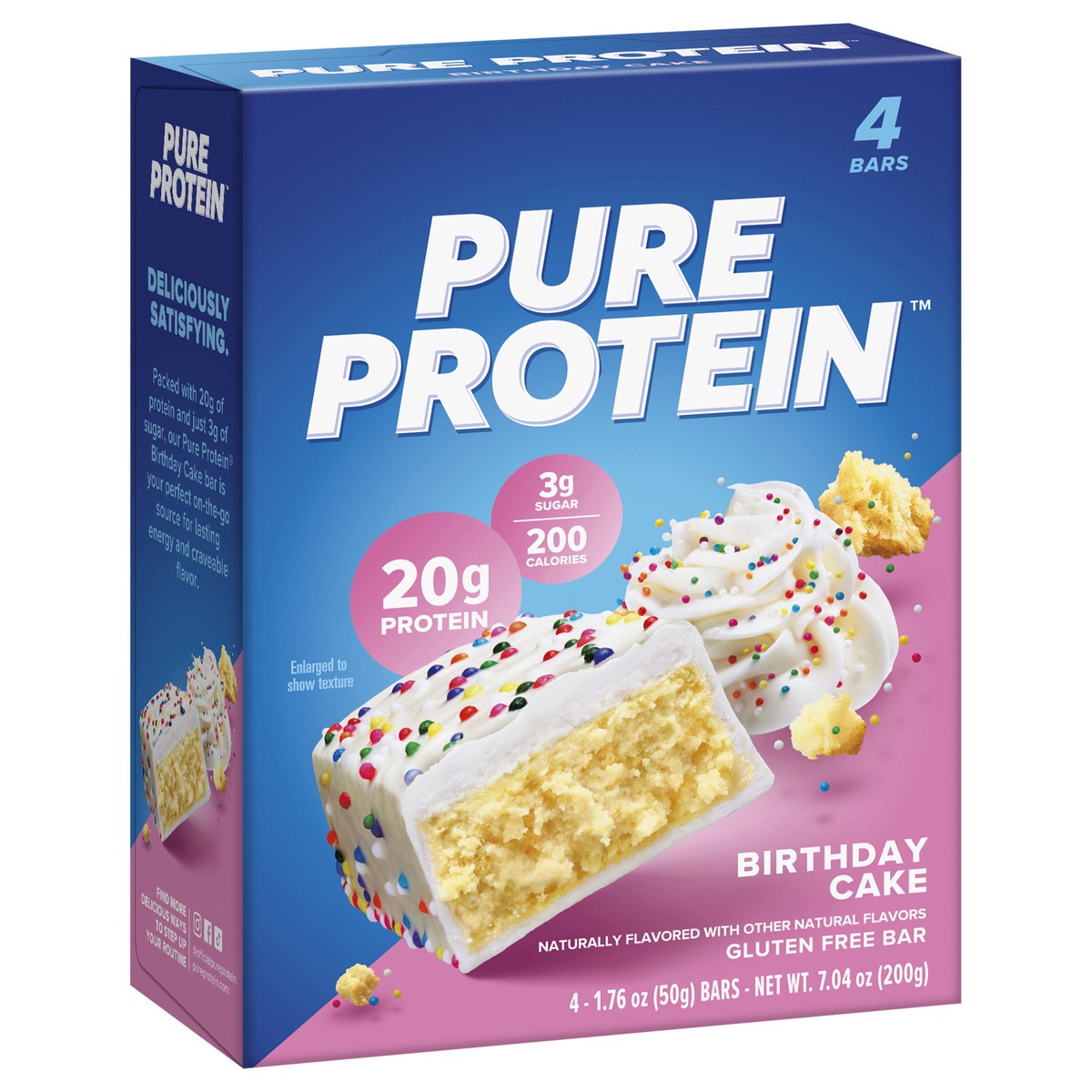 slide 10 of 13, Pure Protein Bars, Birthday Cake, 20 g Protein, 1.76 oz, 4 ct, 4 ct