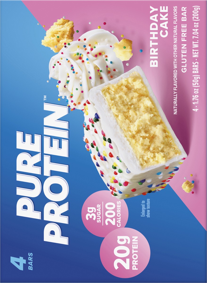 slide 8 of 13, Pure Protein Bars, Birthday Cake, 20 g Protein, 1.76 oz, 4 ct, 4 ct