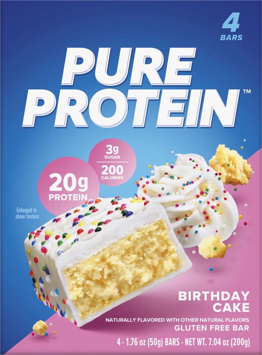 slide 3 of 13, Pure Protein Bars, Birthday Cake, 20 g Protein, 1.76 oz, 4 ct, 4 ct