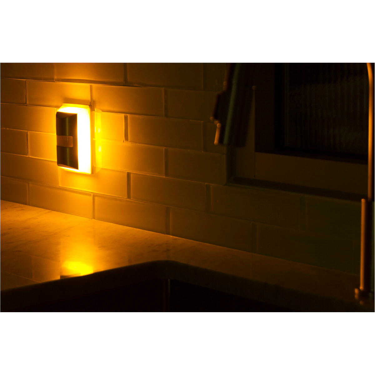 slide 4 of 7, GE LED Amber SleepLite, Plug-In Motion-Activated, Brushed Nickel, 40449, 1 ct