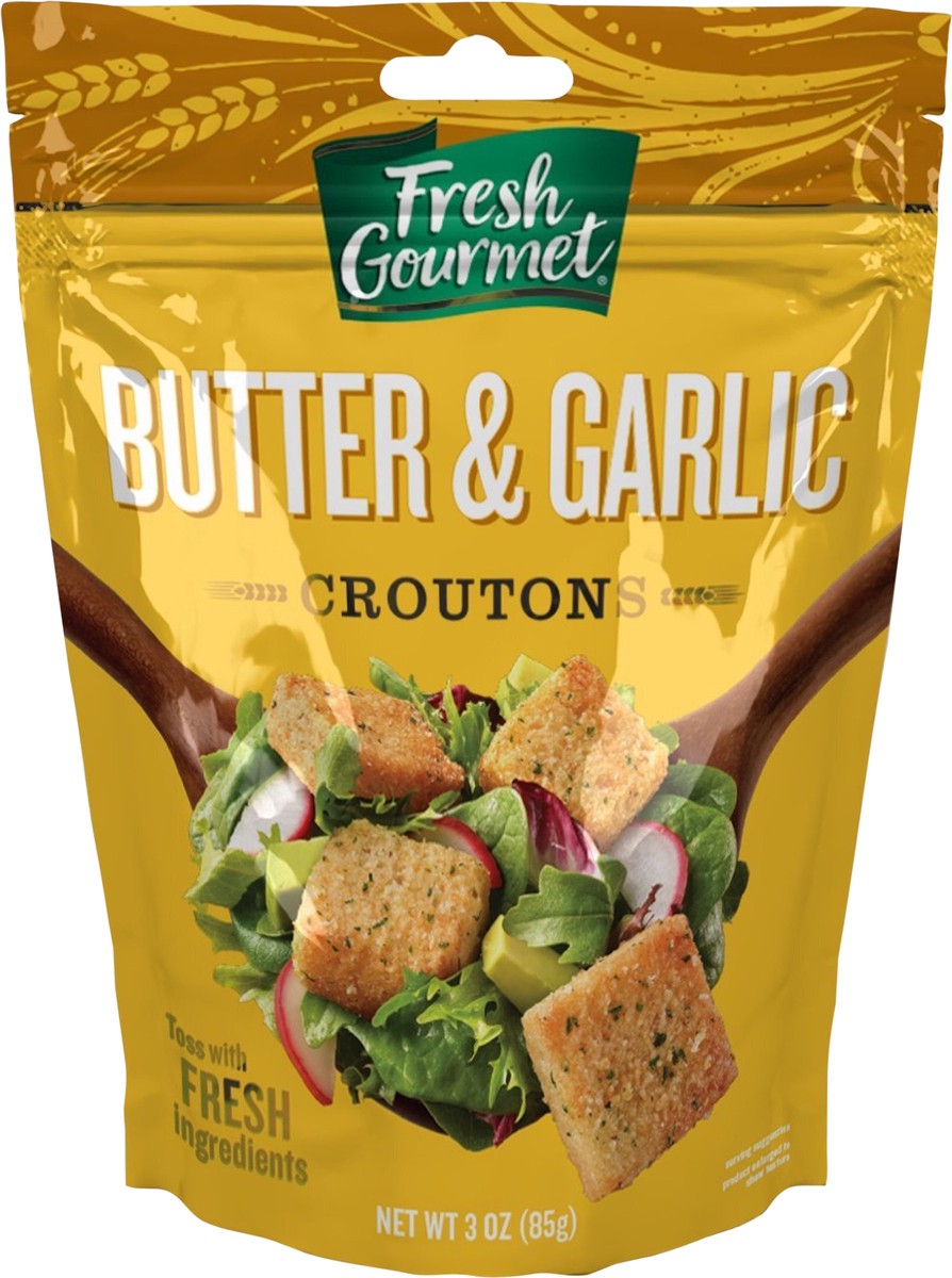 slide 3 of 3, Fresh Gourmet Butter & Garlic Croutons, 3 oz