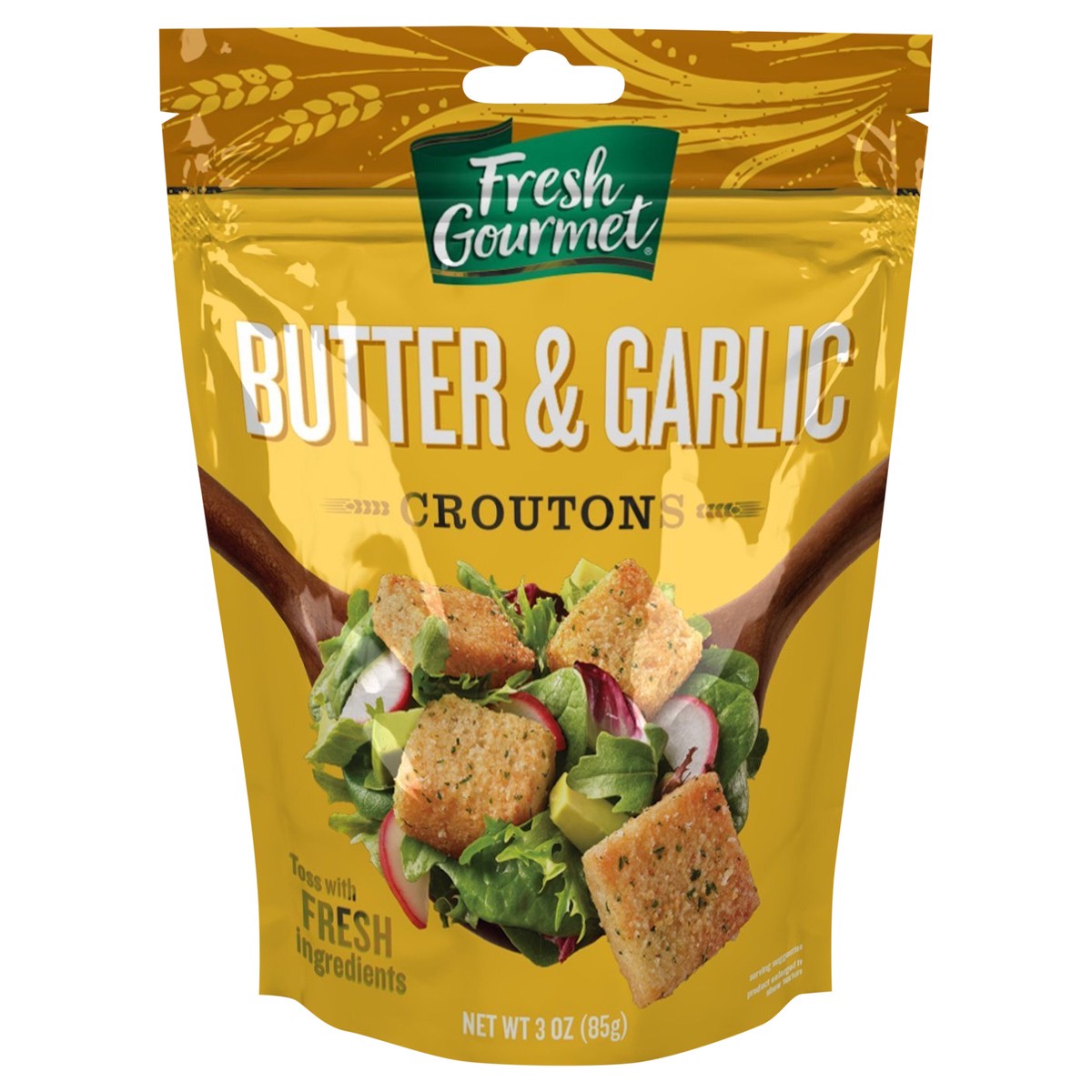 slide 1 of 3, Fresh Gourmet Butter & Garlic Croutons, 3 oz