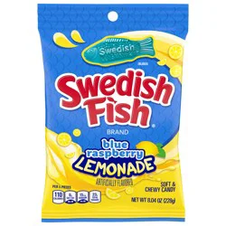SWEDISH FISH Blue Raspberry Lemonade Soft & Chewy Gummy Candy, 8.04 oz