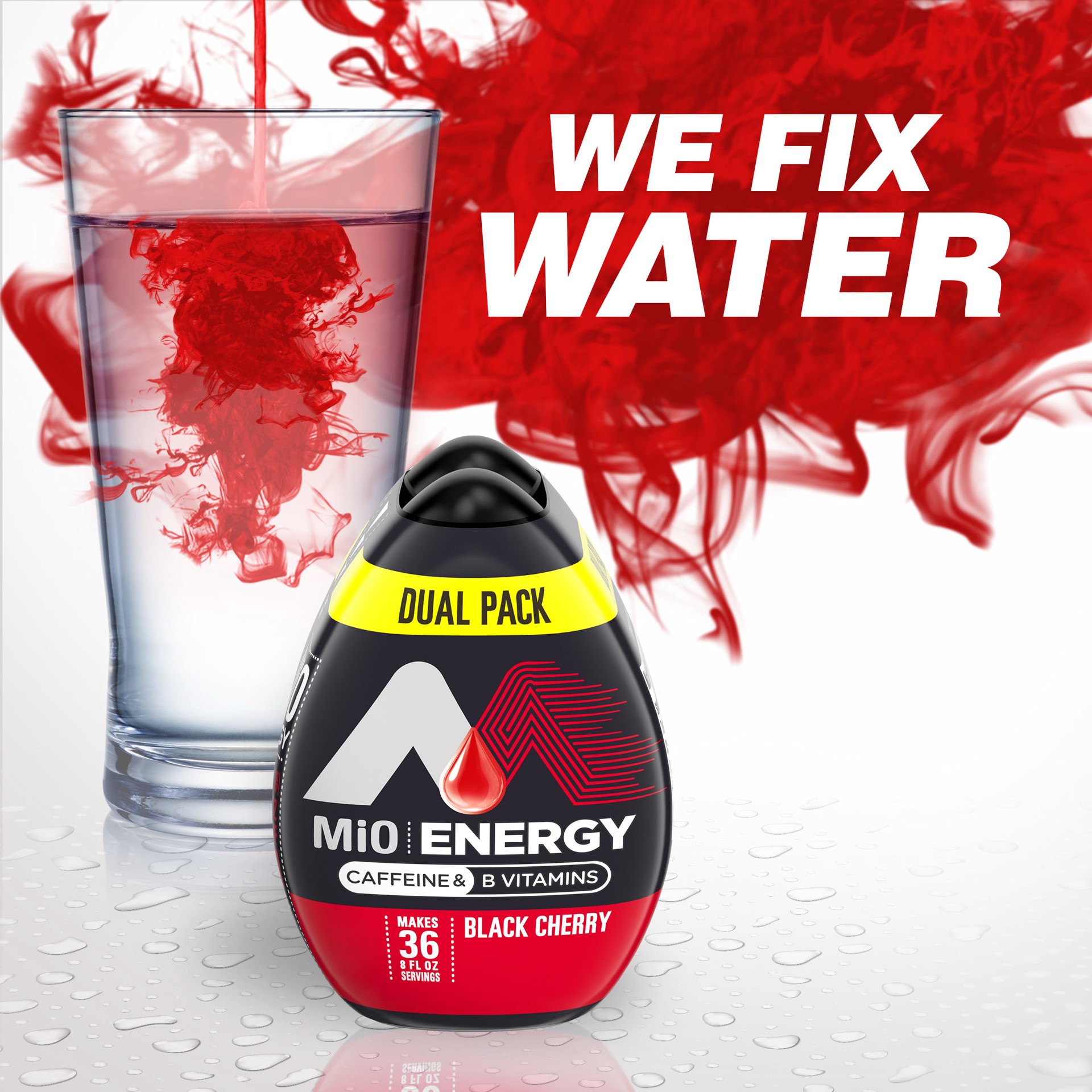 slide 2 of 5, MiO Energy Black Cherry Naturally Flavored Liquid Water Enhancer with Caffeine & B Vitamins Dual Pack, 2 ct Pack, 1.62 fl oz Bottles, 2 ct